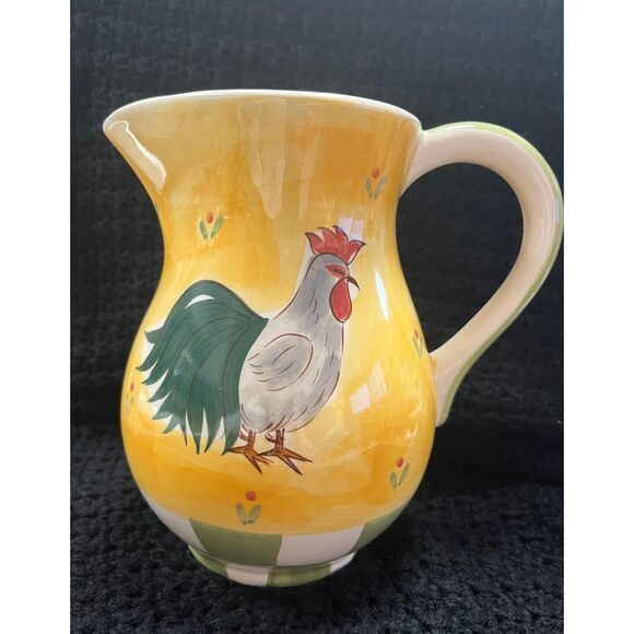 Herman Dodge & Son Vintage Hand Painted Marianne Vinich Rooster Ceramic Pitcher - Picture 2 of 7